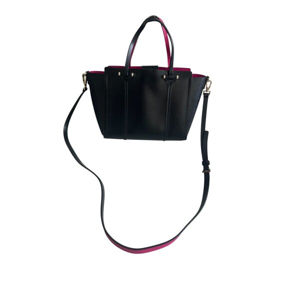 KATE SPADE Black Leather Satchel Crossbody Bag w/ Detachable Strap - Picture 4 of 12